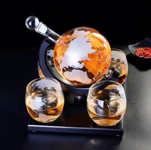 Set Decantor cu 4 Pahare și Suport – "Orvellan Globe" - Img 4