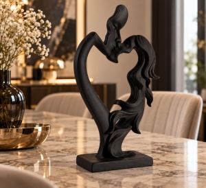 Statuetă Decorativă Cuplu Abstract în Formă de Inimă - "Amaris" - Img 3