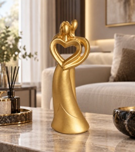 Statuetă Decorativă Cuplu cu Inimă Design Abstract - "Renivo" - Img 2