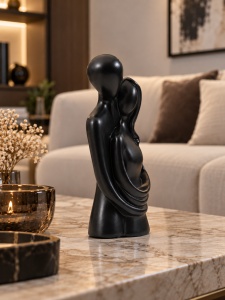 Statuetă Decorativă Cuplu Îmbrățișat Design Abstract Modern - "Meravio" - Img 3