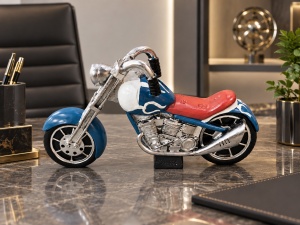 Statuetă Decorativă Motocicletă Design Retro Industrial - "Rocco" - Img 3