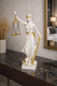 Statueta decorativa zeita Justitia cu balanta figurina simbol dreptate
