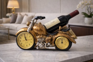 Suport de vin motocicletă cu ceas si termometru