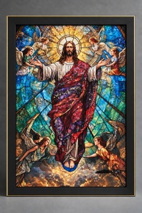 Tablou cu Iisus Hristos cu Pietricele 70x50cm - Black