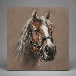 Tablou Reliefat 3D Pictat cu Cap de Cal 80x80cm - "Kael"