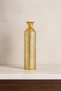 Vază decorativă metal - "Aur Striat"