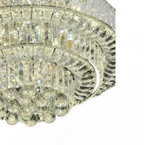 Candelabru elegant cu cristale multilayer, design luxos și iluminare puternică pentru interioare moderne