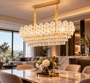 Candelabru Suspendat cu Design Floral și Elemente Decorative – "Tersano"