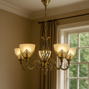 Candelabru Vintage cu 5 Brațe Finisaj Auriu Antichizat - "Dornelia"