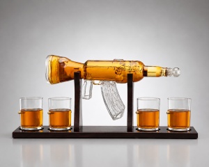 Decantor Design cu Arma Cu 4 Pahare - "Viremont" - Img 1