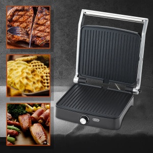 Grill Electric Haley HY-8609, 2000W, Plăci Antiaderente, Deschidere 180°