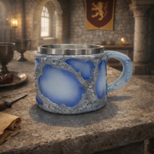 Cana decorativa cu efect gheata albastra design fantasy