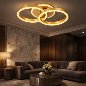 Plafonieră cu inele luminoase pentru iluminat interior
