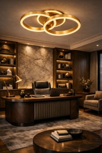 Plafonieră cu inele luminoase pentru iluminat interior