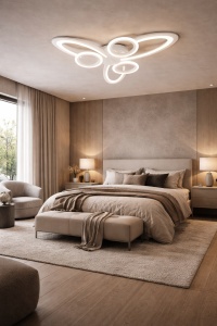 Lustra LED cu inele luminoase stil modern