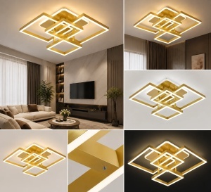 Lustră LED Modernă Design Minimalist Auriu - Img 2