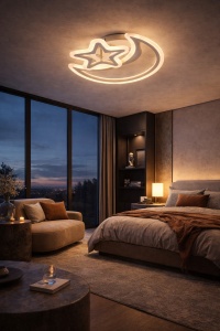 Lustra LED Modernă Lună & Stea 74W - "Nolira"