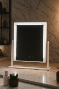 oglindă cu LED de masă și trei tipuri de lumină: rece, caldă și neutră