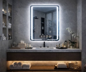 Oglinda LED pentru baie stil elegant minimalist