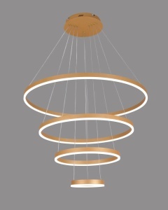 Lustra LED moderna cu inele suspendate, iluminat decorativ pentru living