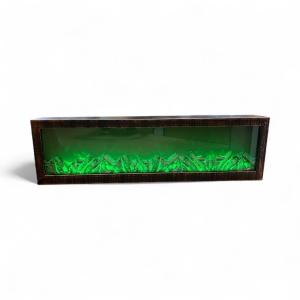 Șemineu electric decorativ panoramic cu telecomandă și iluminare multicolor, ideal pentru living modern