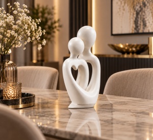 Statuetă Decorativă Cuplu Abstract în Îmbrățișare - "Tervio" - Img 3