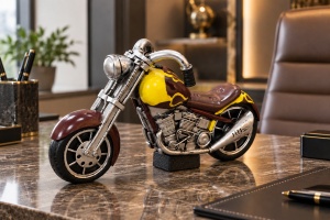 Statuetă Decorativă Motocicletă Design Retro Industrial - "Dravon" - Img 3