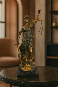 Reprezentare clasică Doamna Justiție, simbol echilibru și adevăr