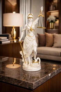 Statueta decorativa zeita Justitia cu balanta figurina simbol dreptate