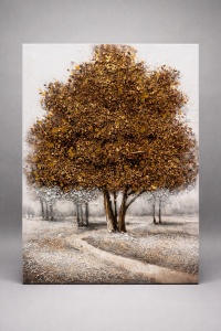 Tablou Reliefat 3D Pictat cu Peisaj Forestier 90x60cm - "Ravine"
