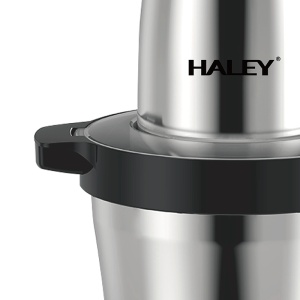 Tocator Electric HALEY 1200W, 4 Lame din Oțel Inoxidabil, Recipient Full Inox 6L, 2 Viteze Reglabile