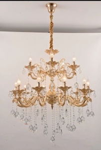 Candelabru Clasic cu 15 Brațe Finisaj Auriu - "Corinthal"