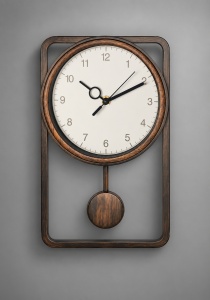 Ceas De Perete Silențios Cu Pendul si Design Geometric - "Dervano"