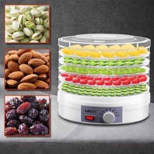 Deshidrator Fructe și Legume HALEY HY-9801 – 350W, 5 Tăvi, Control Temperatură 35–70°C