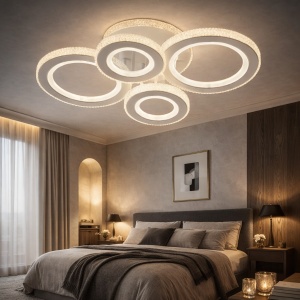 Lustră LED cu Cristale 150W Dimabilă cu Telecomandă Lumină Caldă-Neutră-Rece - "Polaris"