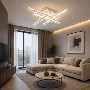 Lustra LED Design Pătrat Decorativ cu Lumină Reglabilă și Telecomandă