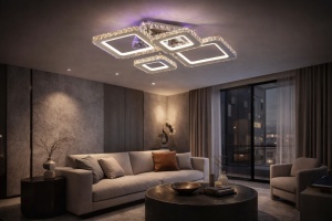 Lustra LED Eleganta Design Geometric cu Telecomanda - "Torvani"