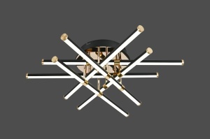Plafoniera cu design geometric din bare luminoase