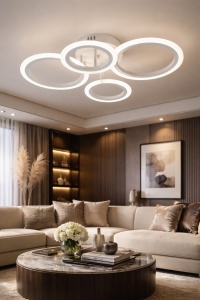 Lustra LED cu inele luminoase design modern