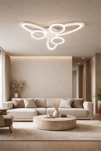 Lustră LED Modernă 96W Lumină Reglabilă 3000K–6500K cu Telecomanda - "Mirane"