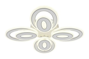 Lustră LED modernă albă cu 4 cercuri luminoase suprapuse