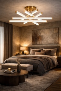 Lustra LED Modernă Design Geometric cu Telecomandă