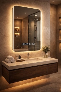 Oglinda LED pentru baie stil elegant si minimalist