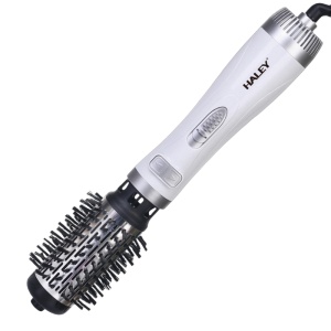Perie Rotativă HALEY HY-4003 1000W – 2 Perii, Încălzire Rapidă, Modelare de Durată, Protecție Păr, Inveliș Ceramic, Alb/Argintiu