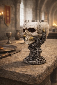 Cupa decorativa craniu stil dark gothic