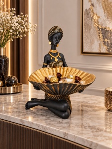 Statueta Africana Decorativa cu Suport - “Kalzaria” - Img 2