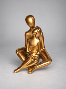 Statuetă Decorativă Cuplu Abstract cu Forme Stilizate - "Tivaro"