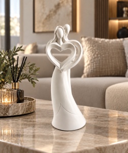 Statuetă Decorativă Cuplu cu Inimă Design Abstract - "Ciron" - Img 2