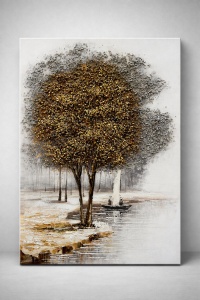 Tablou Reliefat 3D Pictat cu Copacul Vietii 90x60cm - "Flarion"