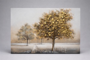 Tablou Reliefat 3D Pictat cu Pomul Vietii 90x60cm - "Eldran"